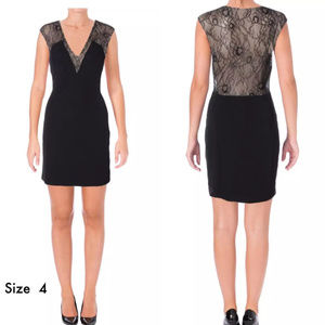 Aqua Black Party Dress with Lace Back